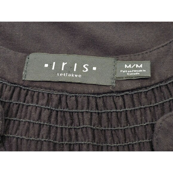 LM Women's M Iris Setlakwe Black Short Sleeve Belted Bamboo Soft Shirt Dress EUC - Picture 6 of 9